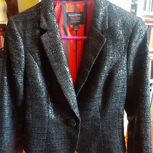 Banana Republic L'Wren Scott Black Crackle Blazer